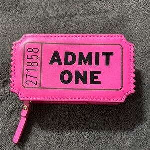 Pink Admit One Ticket Coin Purse